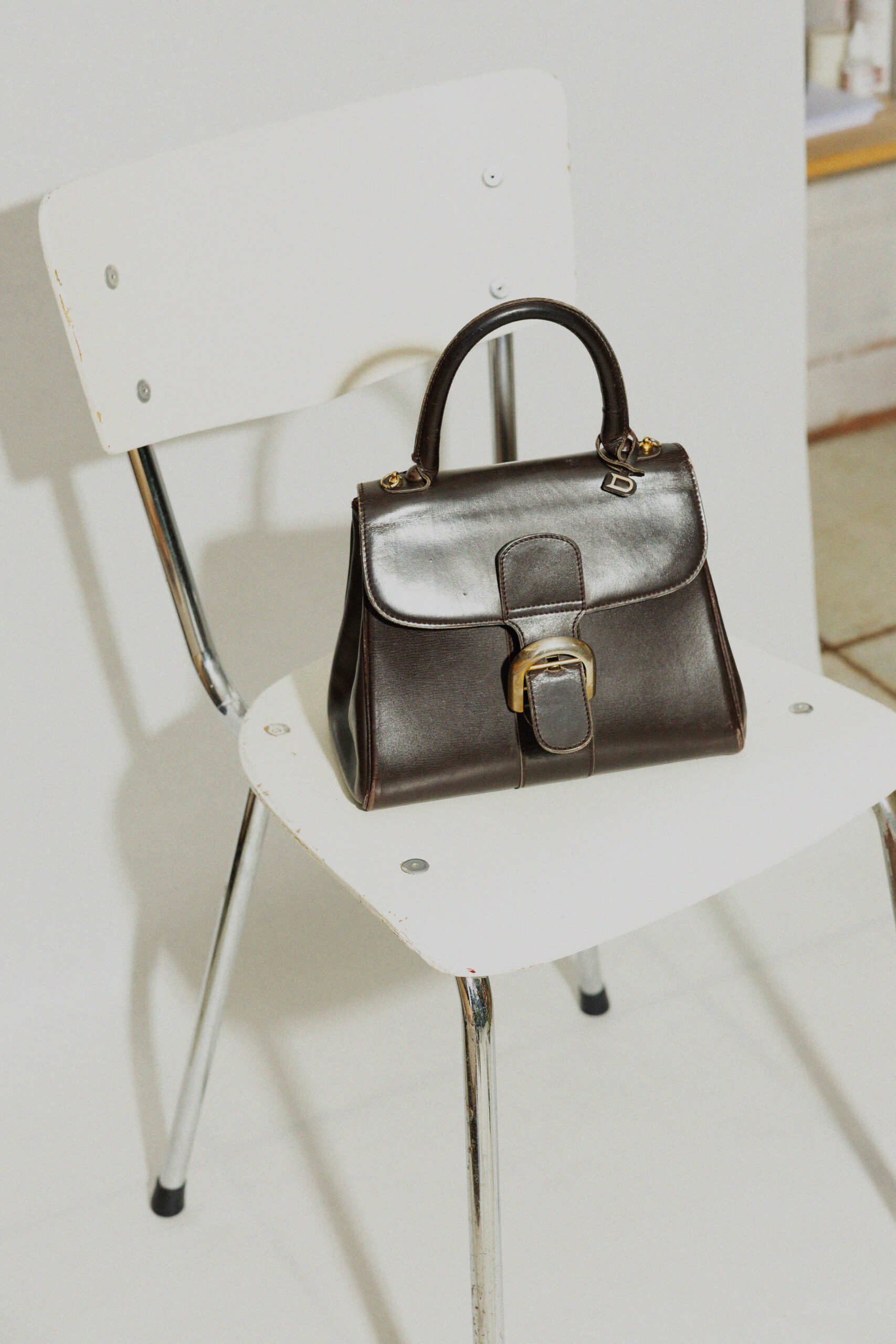 Delvaux brillant handtas zwart leder